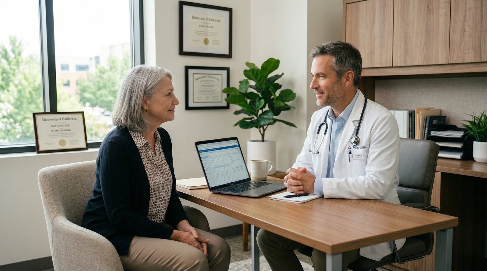 Médico con paciente